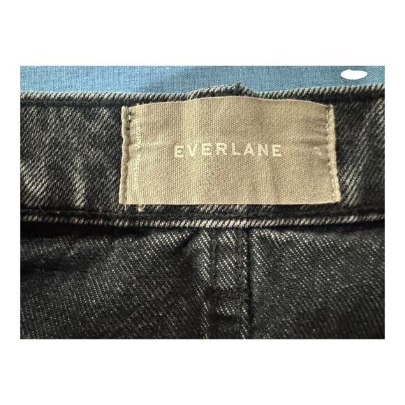 Everlane The Denim Jean Skirt Womens 23 Washed Black Raw Hem Cotton Pockets - Picture 5 of 9